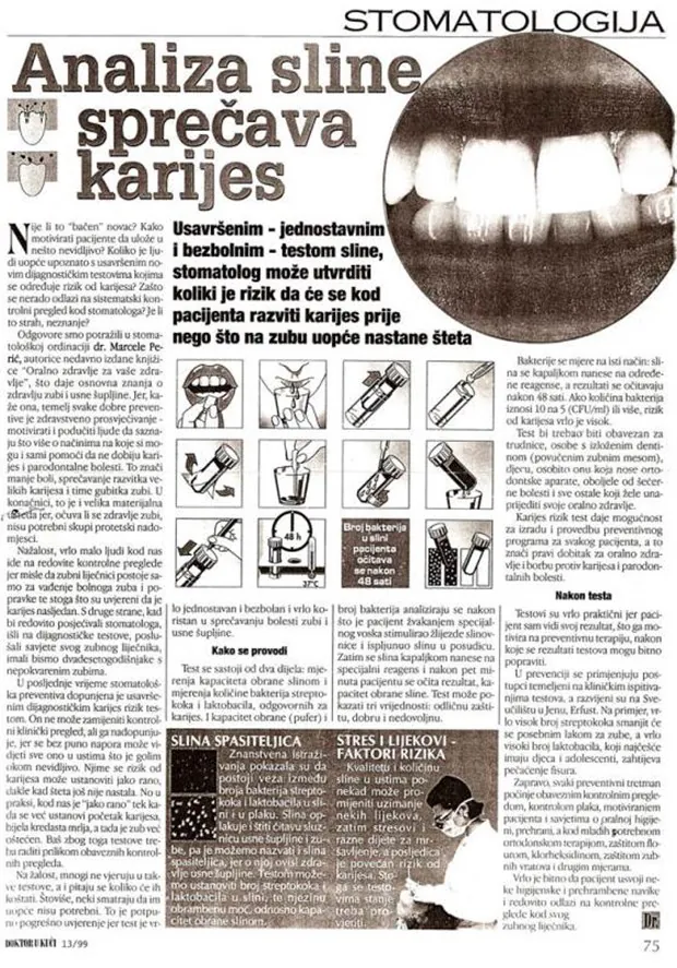 Saliva analysis prevents caries